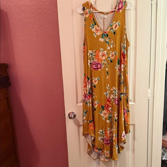 Maurices | Dresses | Maurices Mustard Floral High Low Dress | Poshmark